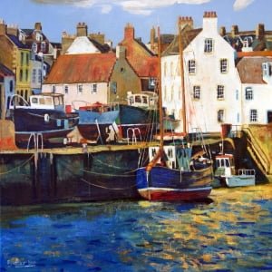 Dry dock, St Monans | oil on canvas 100cmx 100cm | original oil painting by Mark Sofilas | Sold