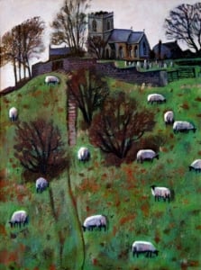 Middlesmoor Sheep | oil on canvas | original oil painting by Mark Sofilas | Sold