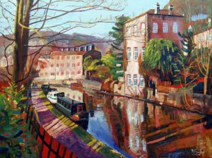 Rochdale canal II | oil canvas 80cm x 60cm | original oil painting by Mark Sofilas | Sold