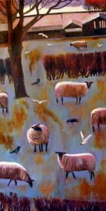 Winter sheep | oil on canvas | original oil painting by Mark Sofilas | Sold